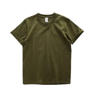 T-Shirt Militaire Vert Kaki Coton Épais