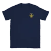 Tee shirt bleu marine avec le logo du commando de marine Kieffer en jaune imprimé sur le cœur