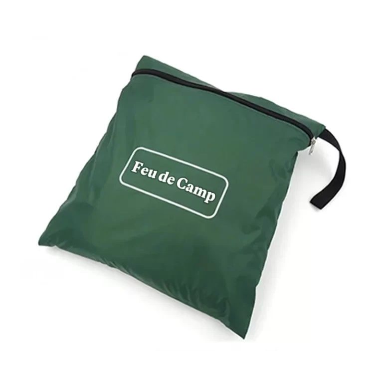 Bâche anti pluie tente verte pochette