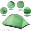 Tente Trekking 3 Places Ultralight vert équipement
