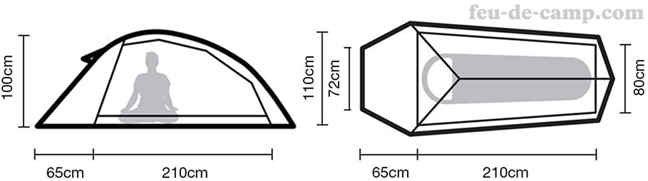tente ultra légère 1 place dimensions