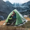 tente ultra légère 1 place verte extérieure montagnes