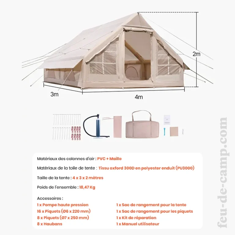 Tente Gonflable Familiale dimensions