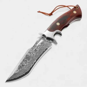 Couteau de Chasse Damas avec Étui en Cuir