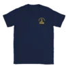 T-shirt bleu marine avec l'insigne du commando jaubert imprimé sur le coeur en jaune représentant un dragon enroulé autour d'une ancre