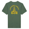 T-shirt vert kaki avec l'insigne du commando jaubert imprimé sur le dos en jaune représentant un dragon enroulé autour d'une ancre