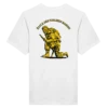 T-shirt blanc imprimé dans le dos, fusilier marin agenouillé en jaune et noir avec une inscription "École des Fusiliers Marins" au dessus