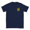 T-shirt bleu marine avec écusson imprimé sur le coeur, insigne officiel de l'École des Fusiliers Marins en jaune et noir