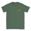 T-shirt vert kaki avec écusson imprimé sur le coeur, insigne officiel de l'École des Fusiliers Marins en jaune et noir