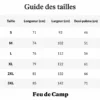 Tableau guide des tailles pour les t-shirts