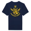 T-shirt bleu marine Commando Hubert, floqué dos logo insigne jaune doré aigle et poignard, marine nationale française