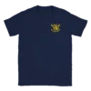 T-shirt bleu marine militaire floqué poitrine logo Commando Hubert jaune doré