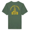 T-shirt vert kaki avec l'insigne du commando jaubert imprimé sur le dos en jaune représentant un dragon enroulé autour d'une ancre