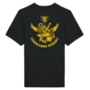 T-shirt noir Commando Hubert, floqué dos logo insigne jaune doré aigle et poignard, marine nationale française