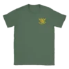T-shirt kaki vert militaire floqué poitrine logo Commando Hubert jaune doré